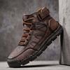 Leather Shoes Men's New Men's Shoes Dad Mid-top Boots Men's Outdoor Leisure Martin Boots Men's