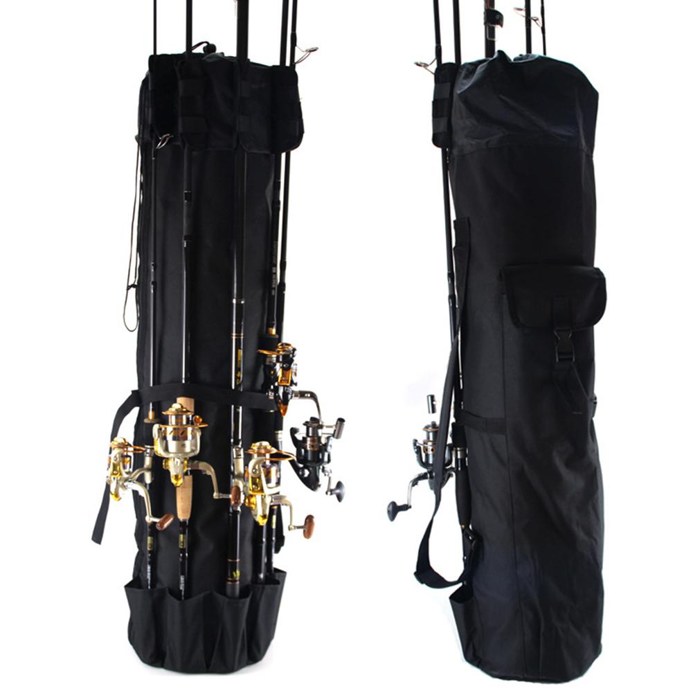 Waterproof Fishing Rod Bag Multifunctional Foldable Cylindrical Multiple Pockets F86 Storage Bag