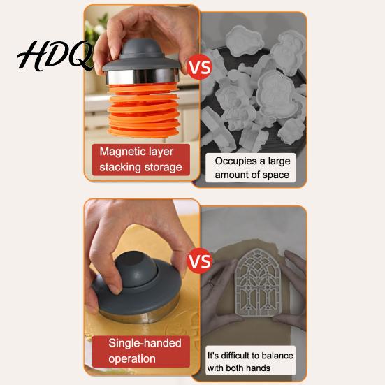 Halloween Cookie Stamp Mold 8pcs Magnetic Molds Pumpkin Ghost And Skeleton Patterns Home Handmade Pastry Tools Design Interchangeable Stainless