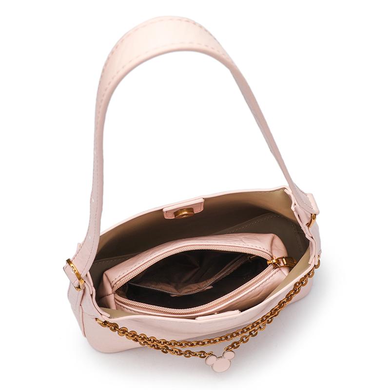 New Disney Mickey PU Combo Bag, Tote Bag, Shoulder Bag Regular Women's Princess Pink BMK-71438P