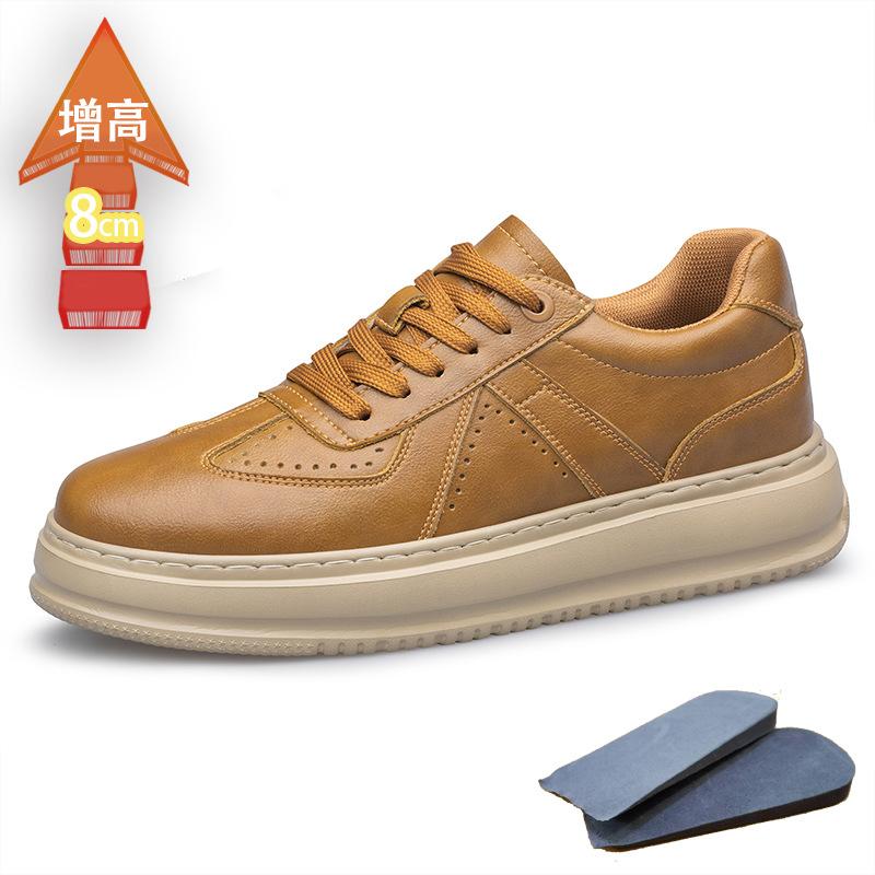 

Thick-soled heightening 8CM little white shoes men s lace-up lightweight trend spring men s sports versatile casual single shoes board shoes 45