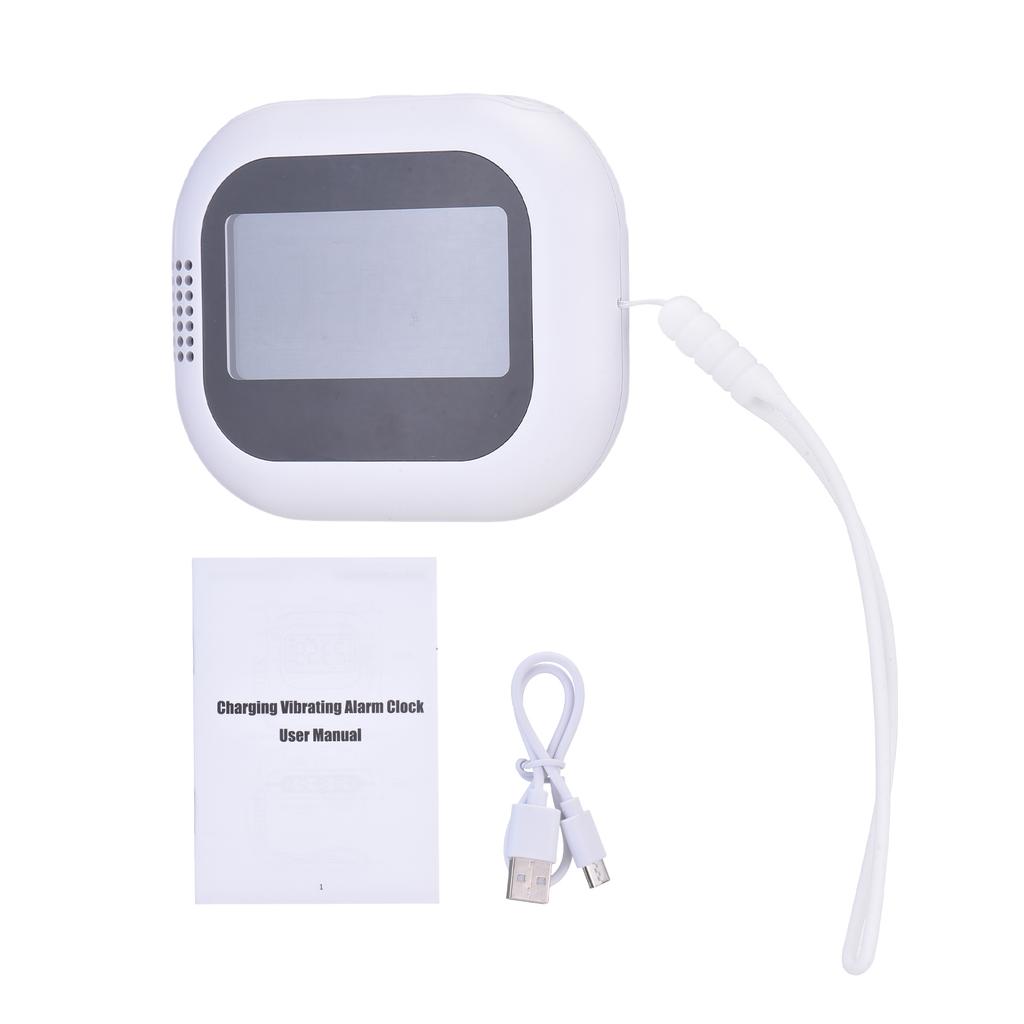 Vibrating Alarm Clock with FM Radio and Rechargeable 1800mAh Battery, for Heavy Sleepers, Elderly,