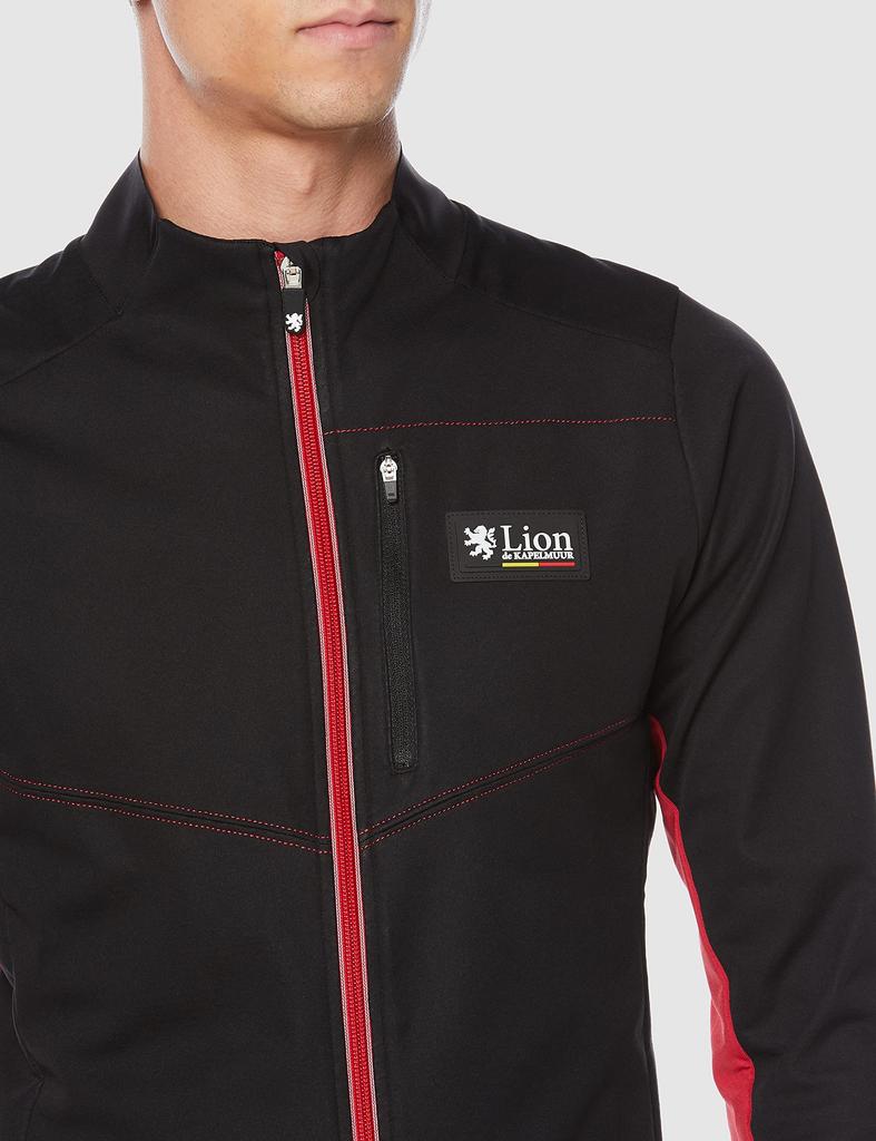 Lion de Kapelmuur Cycling Windproof Jacket Black x Size L Jacket, Autumn/Winter EVO, Red,