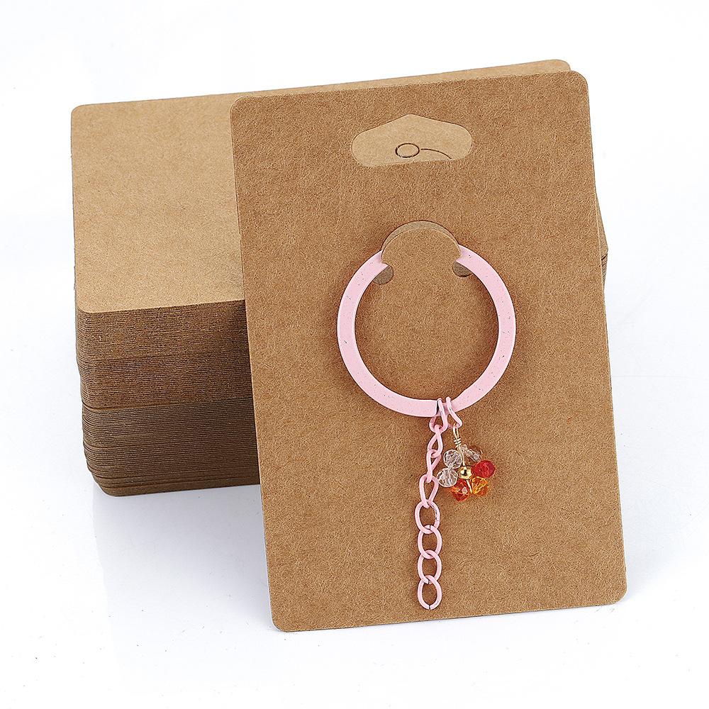 50pcs 6x9cm Keychain Earrings Display Cards Keychain Card Hold Cardboard for DIY Keyring Jewelry Display Packaging Wholesale