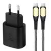 25W Fast Mains Charger - Xiaomi - USB-C - 60W Cable - Compatible Redmi 9/10/12/13/14C - Black
