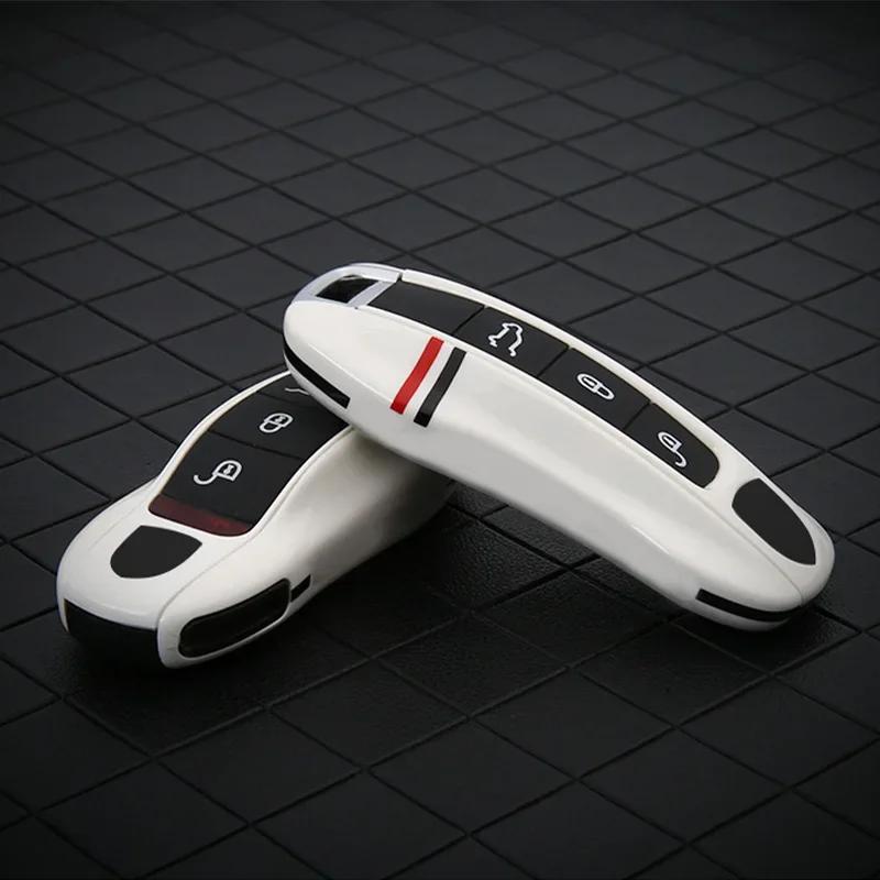 For Porsche 718 Cayenne Panamera 911 Macan Key Case Key Cover Taycan Cayman Boxster Key Shell Car Accessories Protective Case