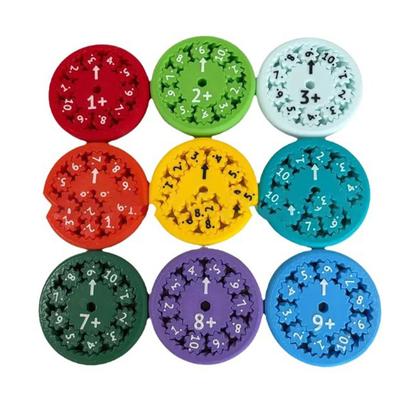 9 Piezas Hechos Matemáticos Fidget Educativo Aprendizaje Juguete Giratorio Trompo para Niños Chat Juego Suma