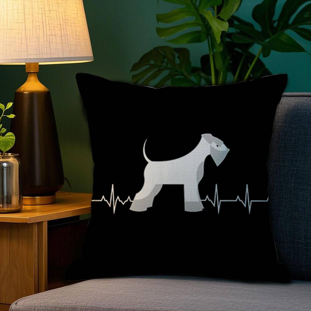 Miniaturschnauzer Hund Kuddfodral Plysch Tyg Mjuk Dubbelsidigt Tryck Hem Soffa Hög Kvalitet Kuddöverdrag Överkast