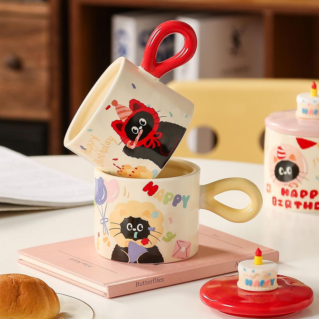 Girls' Heart Birthday Gift Cake Cup Girl Cute Cat Gift Box for Boyfriend Girlfriend Sister
