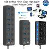 7 4 Port USB 3.0 Hub Multi Splitter Charger Power Adapter Multiple Expander Hubs With Switch For Laptop