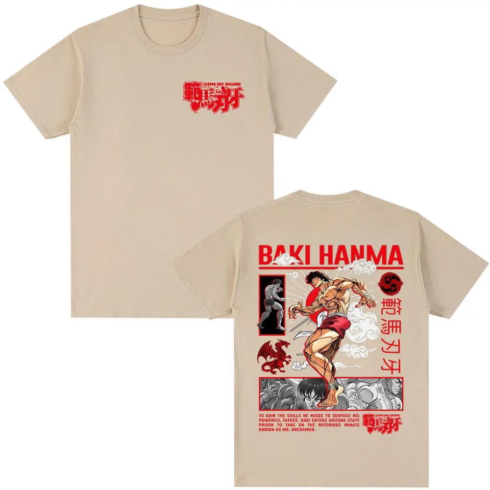 Anime Baki The Grappler Tshirt Hanma Yujiro Gym Short Sleeve Tshirts Unisexs Women Oversized Cotton Casual Tee Shirts Streetwear