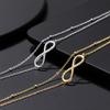 Effie Queen Layered Infinity & Satellite Chain Anklet 925 Sterling Silver Gold Plated Simple Women Beach Foot Jewelry Chain SA16