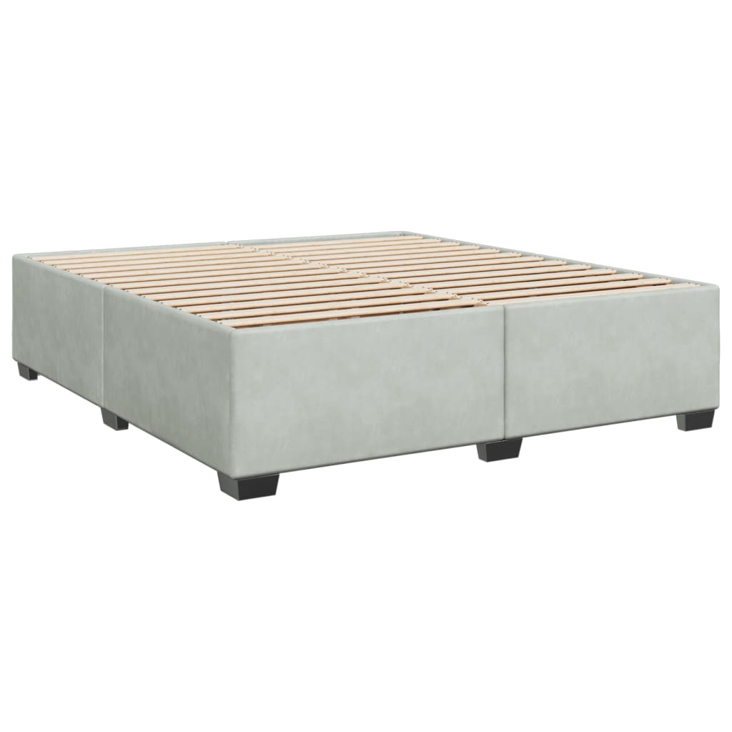 Vidaxl Letto Continentale Con Materasso, Grigio Chiaro, 180X200Cm, Velluto