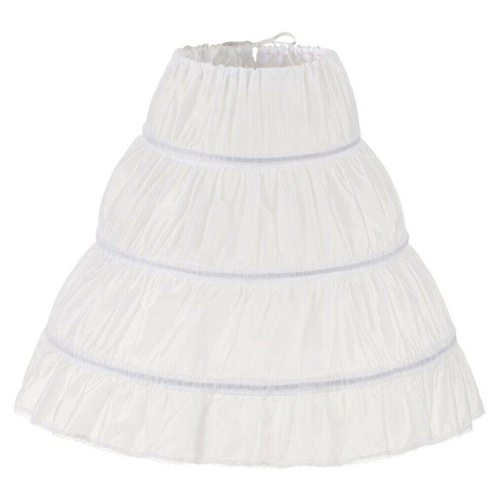

White Lace Children Skirt Petticoat 3 Hoops Princess Skirt Fashion Crinoline Skirt Kids Girls 35cm