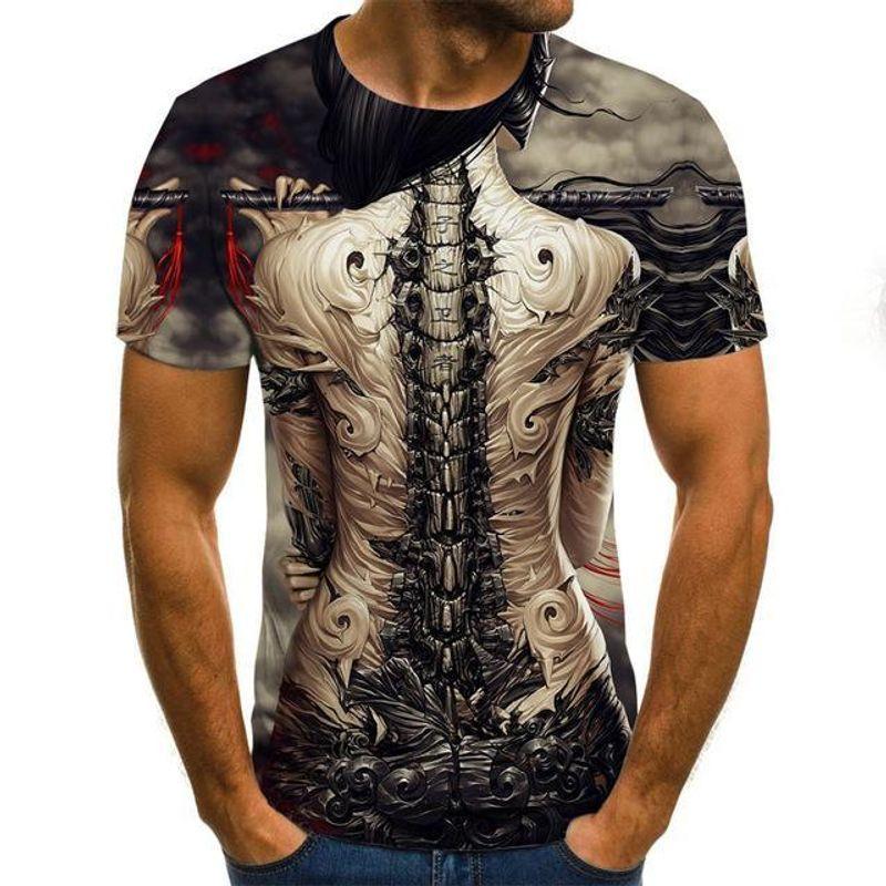

T-Shirt 3D Printed Sports Short Sleeve Sleeve T-shirt 3D Print Sports Short Sleeve TXU-1307 S