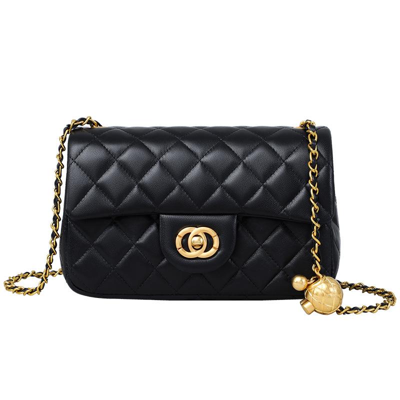 Bag Leather Women'S Bag Small Bag Premium Commuter Rhombus Chain Bag Crossbody Bag Luggage