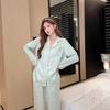 Pajamas for Women Ice Silk Long Sleeve Spring and Autumn Thin Casual Loose Fresh Summer Home Wear Set