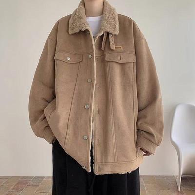 Men's American Retro Lambswool Cotton Jacket - Warm, Trendy High Street Autumn/Winter Thickened Coat