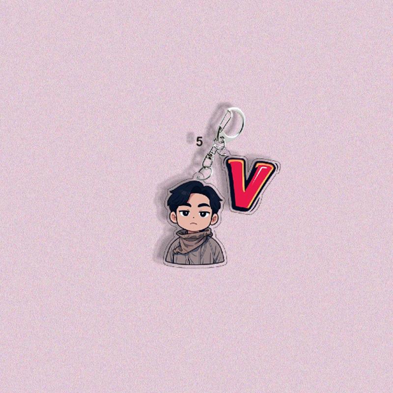 BTS Member Cartoon Character & Name Keychains, Celebrity Merchandise, Bag Charms, Fan Gifts