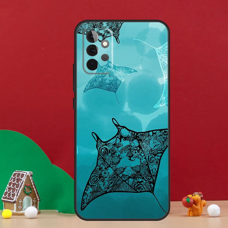 Animal Manta Ray Case For Samsung Galaxy A54 A06 A16 A26 A36 A56 A53 A32 A52 A33 A13 A55 A35 A15 A14 A34 A17