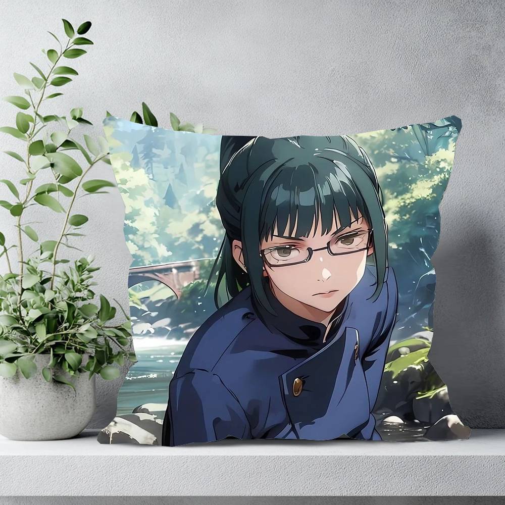 Poszewka na poduszkę Anime Zenin Maki Jujutsu Kaisen Pokrowiec na poduszkę do sofy Dekoracja pokoju Domu