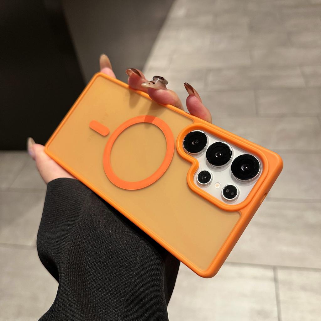 Luxury Matte Translucent For Magsafe Charge Case For Samsung S25 S24 S23 S22 Ultra Plus A56 A36 A26 A16 A55 A35 Frosted PC Cover