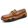Men's Outdoor Casual Shoes Autumn Retro Foot-fitting Lazy Shoes Low-top Round Head One-pedal Fashionable Men's Leather Shoes