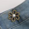 Reusable Detachable Waistband Flower Buttons Tool Jeans Waist Buckle Adjustment Button For Pants Jeans Waist Clip