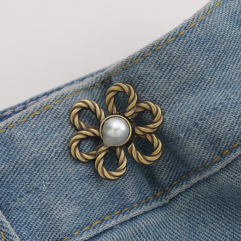 Reusable Detachable Waistband Flower Buttons Tool Jeans Waist Buckle Adjustment Button For Pants Jeans Waist Clip
