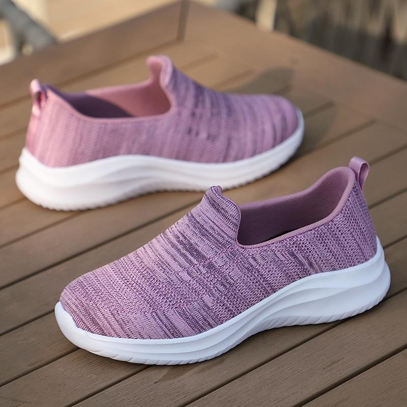 New casual fashion women's shoes breathable fly-woven flat-soled single shoes travel shoes one pedal women's outdoor sports