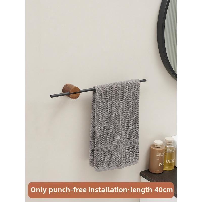 Drewniany stojak na ręczniki Bez wiercenia łazienkowy wieszak na ręczniki Łazienkowy schowek na ręczniki