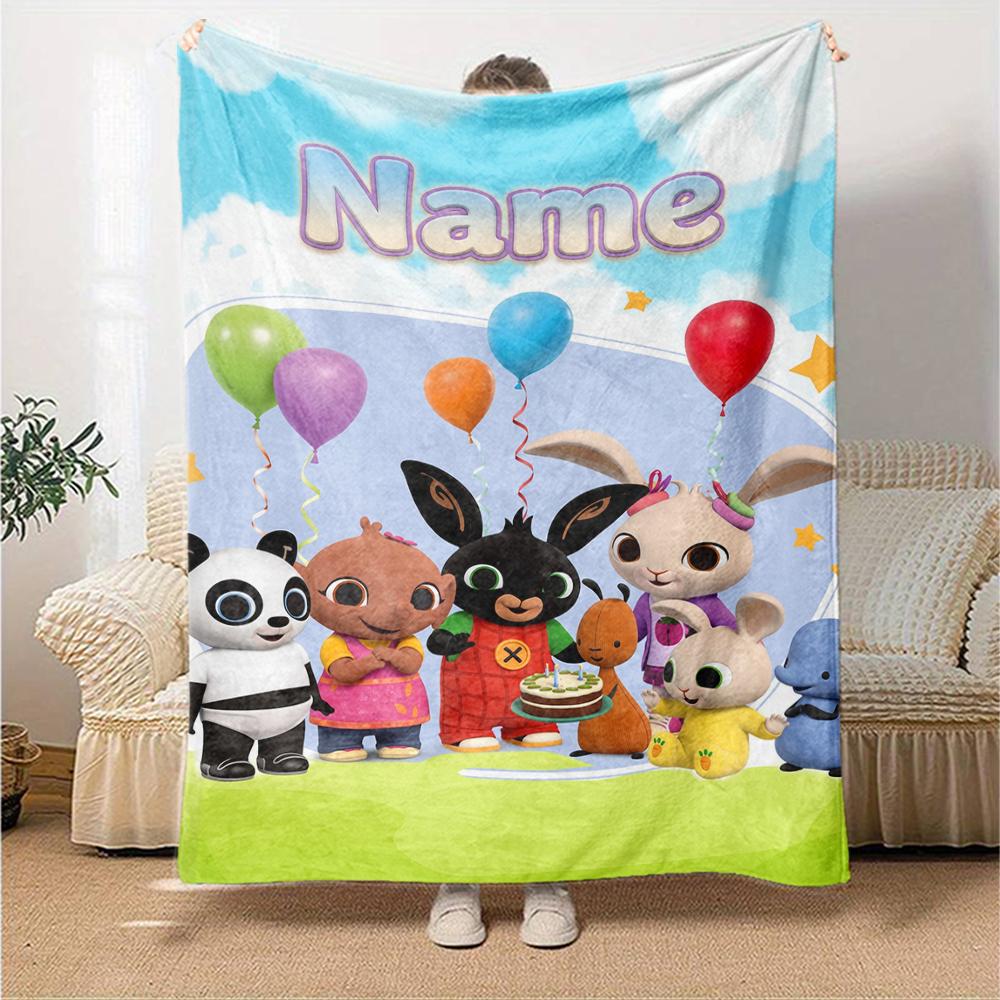 Custom Name Theme Printed Blanket Perfect For Couch Bed Travel Outdoor Use Machine Washable Cozy Durable