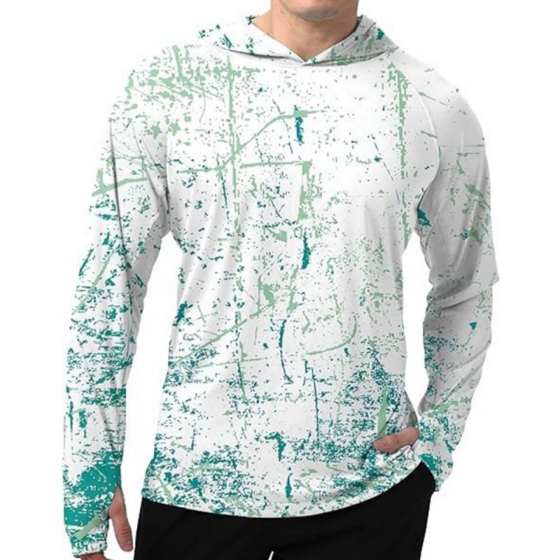 Finger Hole Sunscreen Fishing Suit UV Protection Long-sleeved Hooded Upf50+ 6XL