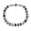 Zircon Copper Gold Plated Bracelet Set with Diamonds Colorful Exaggerated Fashion Oval Necklace Set