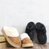 Room Nine Shearling Slippers with Thick Lightweight and Furry Comfortable and Warm Camel Size L Women's 4.5cm Sole, Fur, Detail, (kk-6046), Suede,