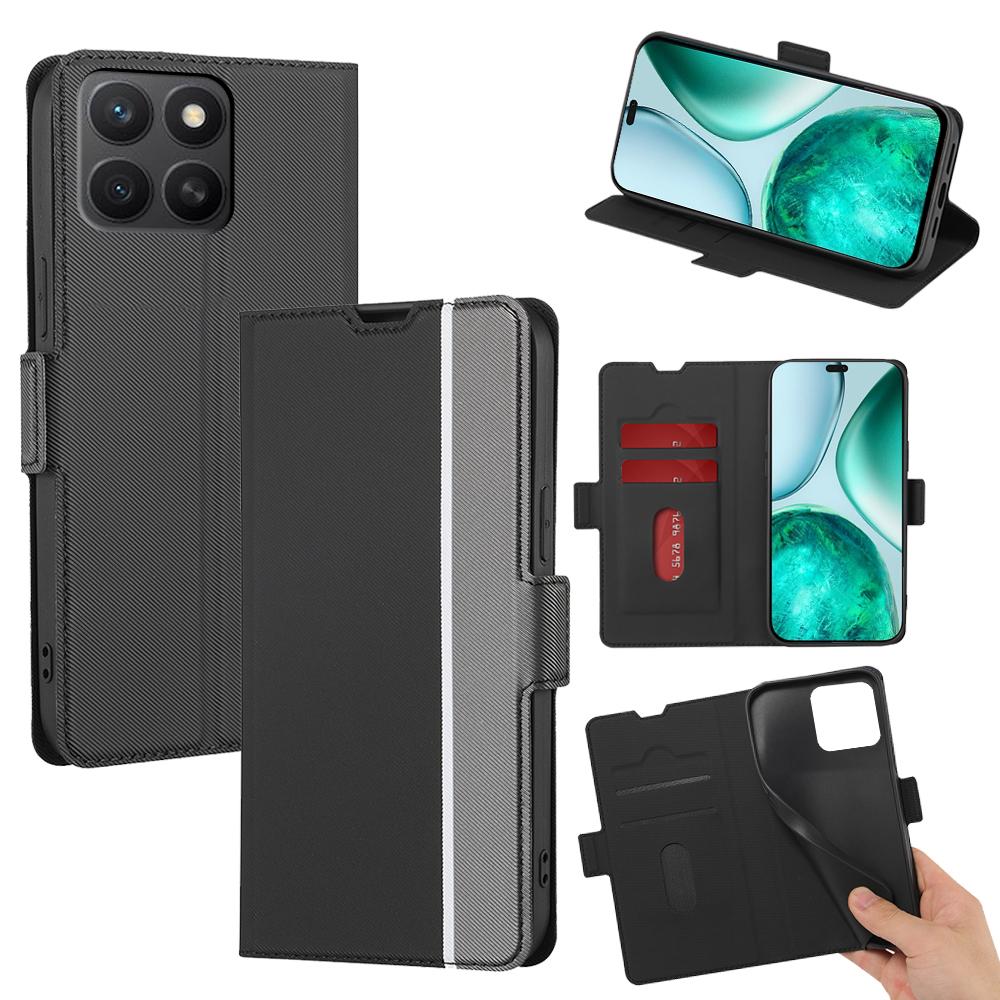 For Honor X8c 4G Case Card Holder Twill Texture Leather Phone Cover