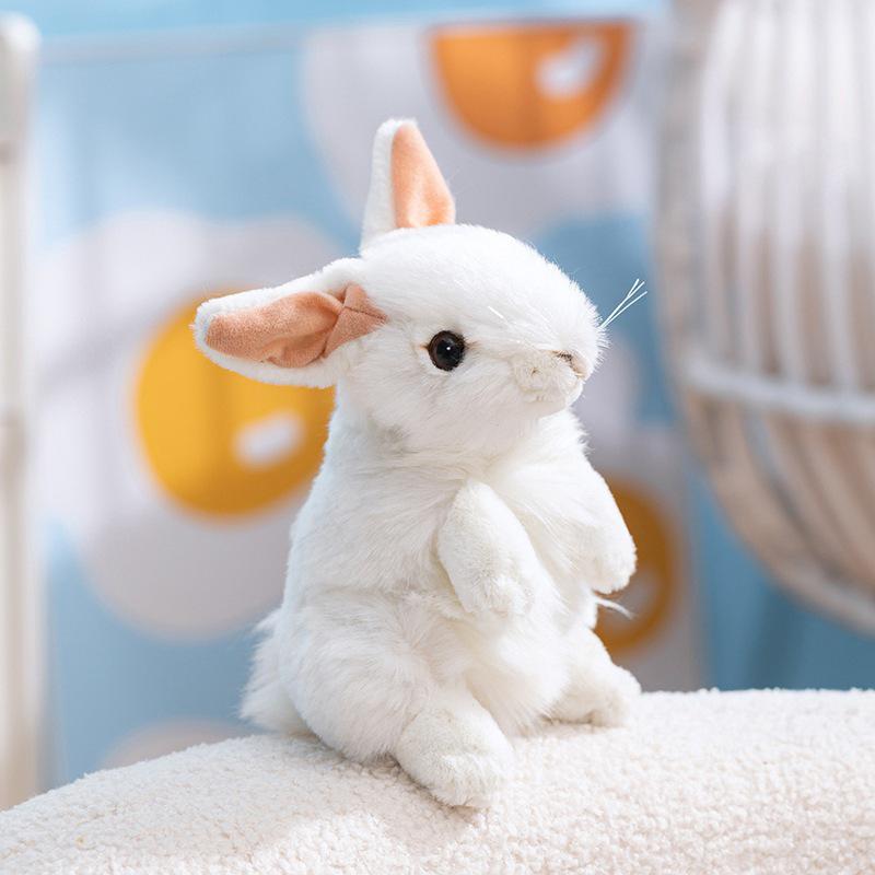 Standing White Rabbit Plush Toy - Easter Gift for Kids Standing Pose Simulated White Rabbit