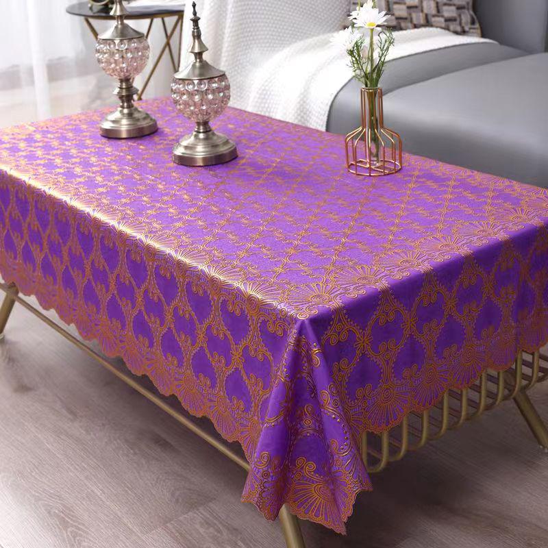 Waterproof, Heat-Resistant PVC Tablecloth - Oil-Proof, Wash-Free, European Style Rectangular Dining or Coffee Table Cover, Pastoral Design.