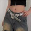 Cintura da Donna Lucida con Strass e Occhielli Completi Sexy per Corpo Vita Larga in Ecopelle Cinghia Decorativa per Pantaloni Jeans Ragazza