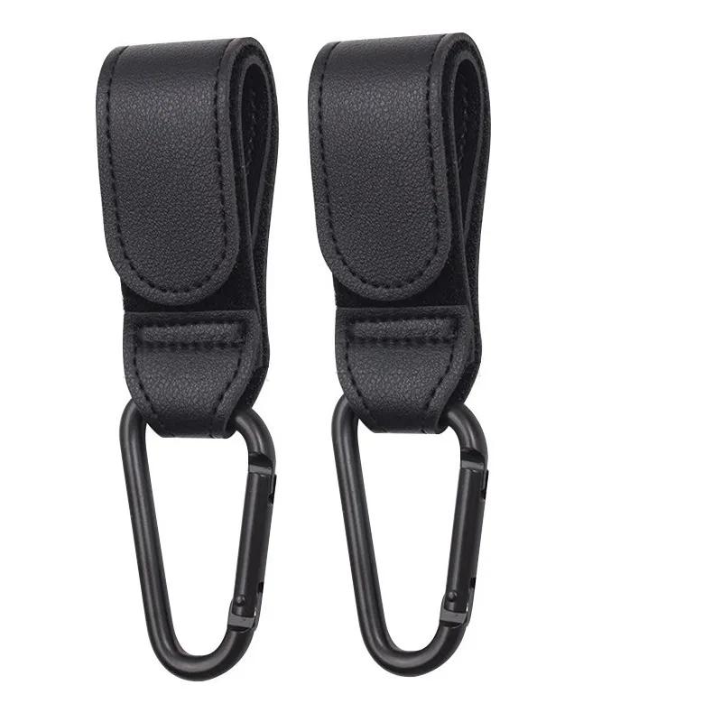 Wholesale 2pcs PU Leather Rotate 360 Baby Hook for Stroller Pram Rotatable Cart Degree Organizer Pram Hook Stroller Accessories
