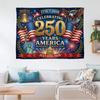 Amerika 250. Jahrestag Patriotischer Wandteppich 4. Juli 2026 Druck Polyester Wandbehang für Wohnzimmer Unabhängigkeitstag und S