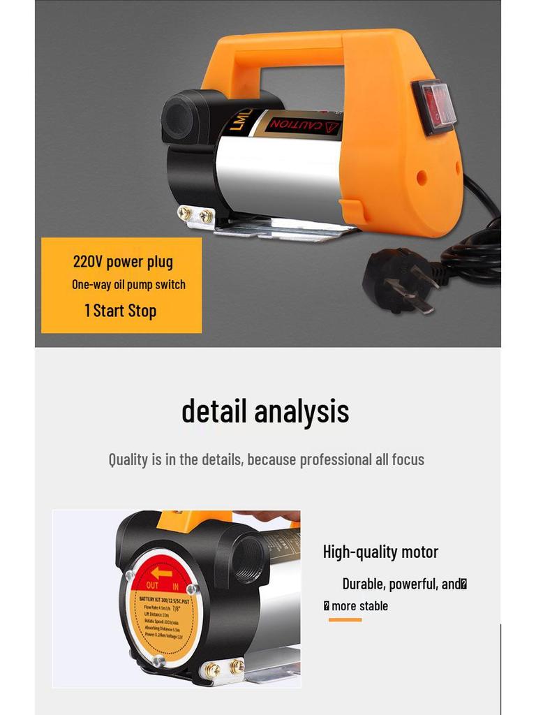 LmLaVa Self-Priming Electric Oil Pump 12V/24V/220V - Diesel & Fuel Extractor