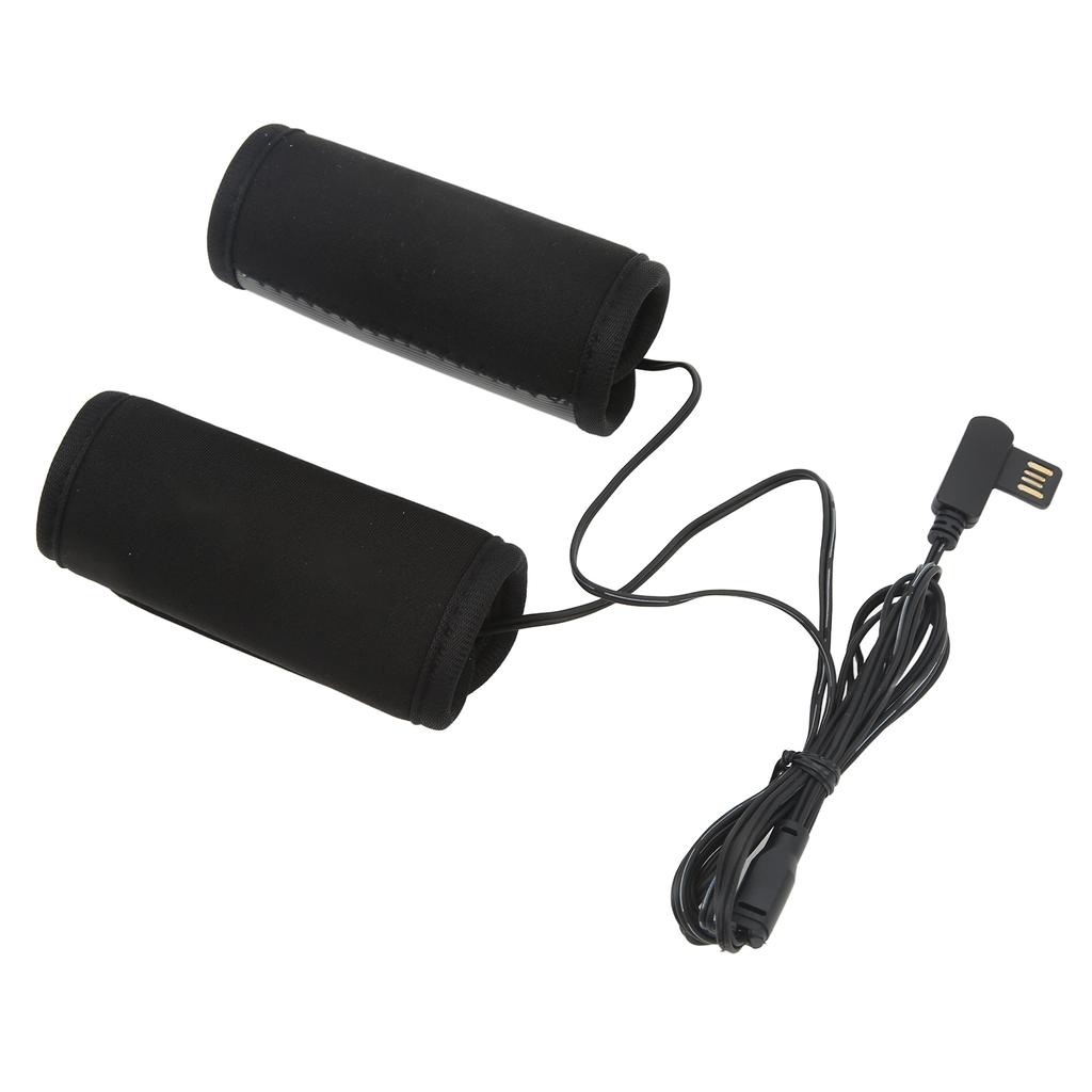 Motorcycle USB Heating Handle Cover 5V 15W Heated Grip Gloves 3 Gear Control for 22‑32mm Handle Diameter ATV