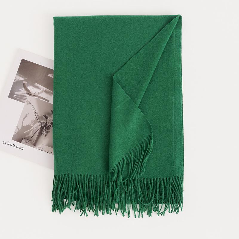Cashmere Feel Solid Color Women's Imitation Cashmere Scarf 1116 Winter Atmosphere Korean Versatile Medium and Long Shawl Scarf