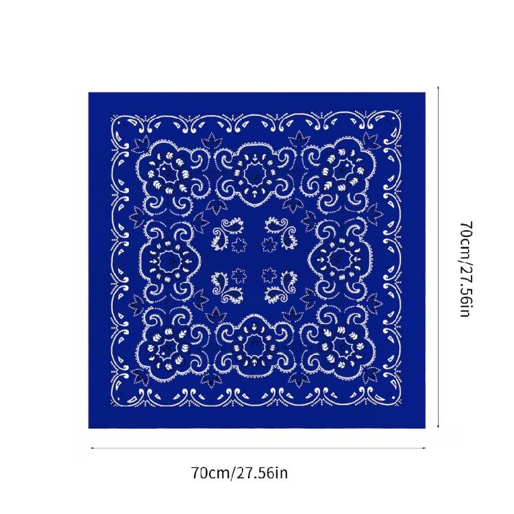 Fashion Woman 70x70cm Bandana Hairband with Punk Style Cashew Flower Pattern