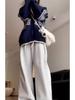 Hong Kong Chic Striped Hooded Cardigan for Women - Autumn/Winter Loose Knit Sweater Coat
