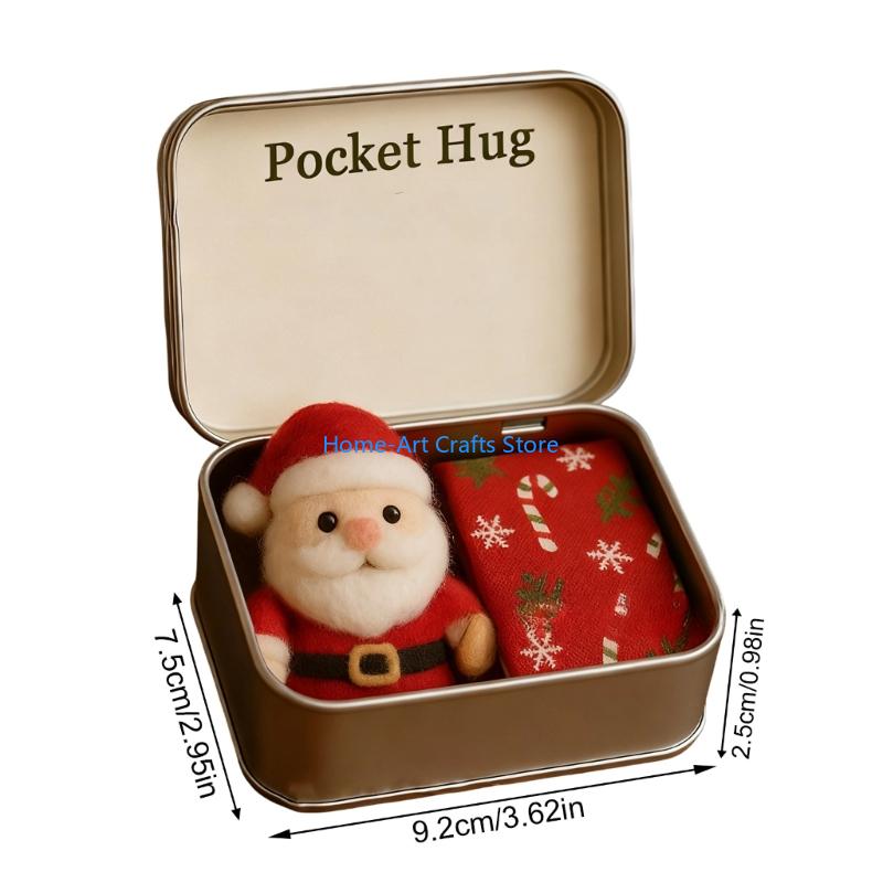 Y3NA Christmas Fabric Pocket Hug Decorative Gift Bag For Festival Home Holiday Party Decorations Seasonal Ornament