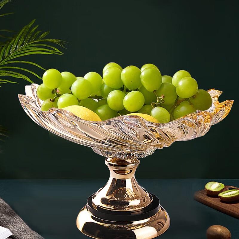 Fulevinz Europäisches Kristallglas Doppelschichtige Obst- & Snackplatte