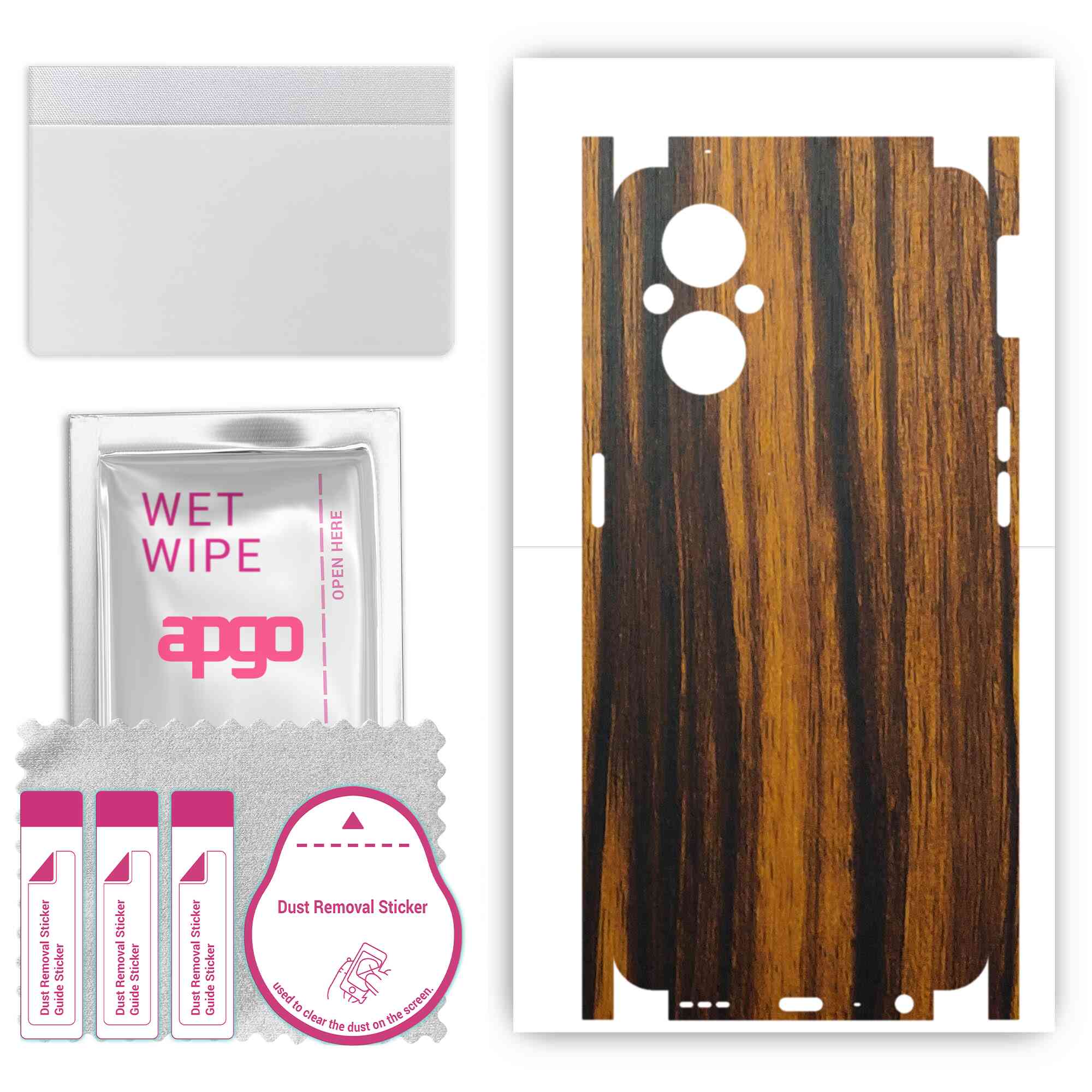 

apgo Protective Skin Sticker for the back+sides compatible with Oppo F21 Pro 5G, Full Wrap Film, Foil, Vinyl - Pattern Tigerwood