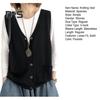 Women Knitting Vest V-Neck Sleeveless Single Breasted Warm Waistcoat Solid Color Loose Fit Knitted Tank Tops with Pockets